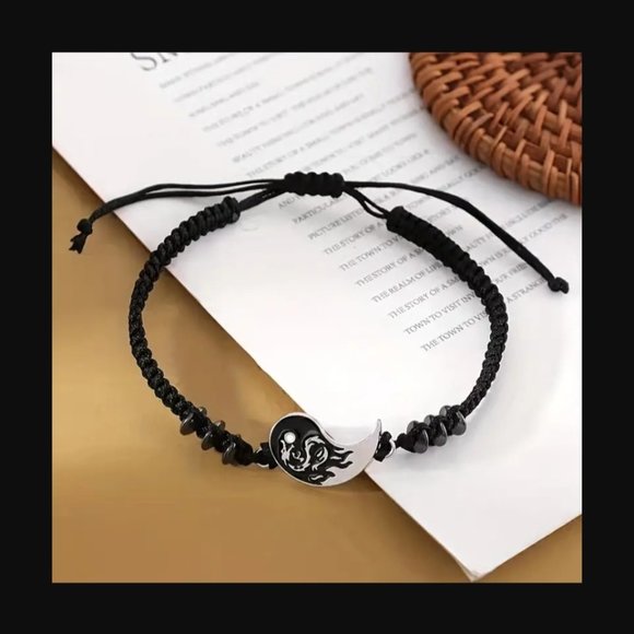 2pcs Dragon Totem Tai Chi Couple Bracelets, A Pair Of Yin and Yang - Picture 3 of 8